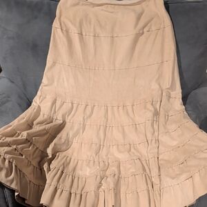 White House Black Market Beige Camel Skirt Western Style
